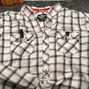 Harley-Davidson Black and White Checkered Men's Shirt-short sleeve